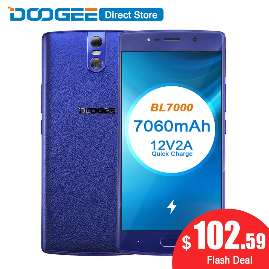 DOOGEE BL7000 Восьмиядерный 4 Гб 64 Смартфон 7060 мАч 12 В 2 а Быстрая зарядка 5 ''FHD MTK6750T