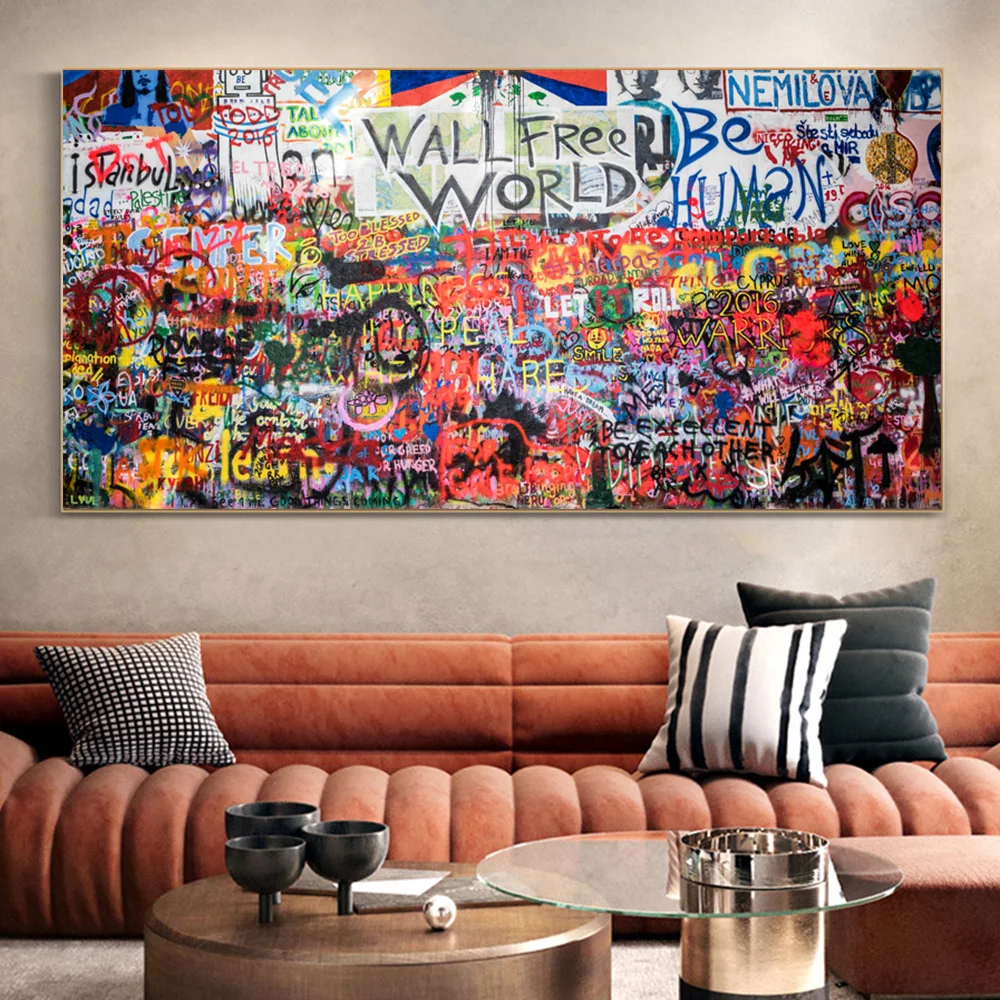 

Modern Home Decor Graffiti Street Art Posters And Prints Abstract Wall Art On Canvas Painting Picture For Living Room Decoration