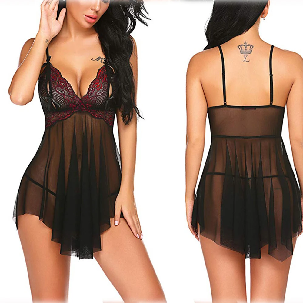 Suzhan женская ночная рубашка сексуальная с v-образным вырезом кружевное Сетчатое