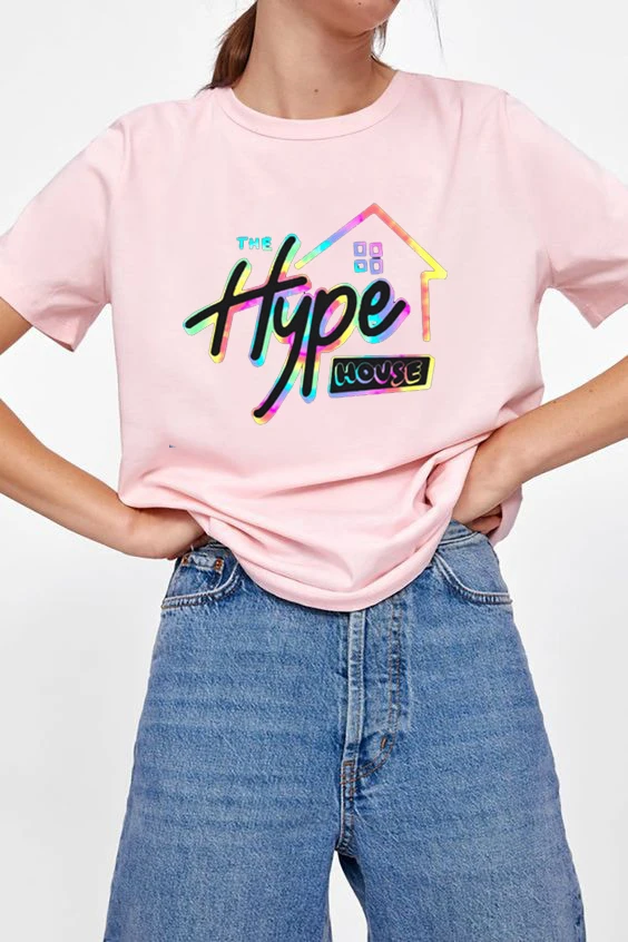 Черная футболка женская одежда хлопковые топы 2020 Hype House розовая 90s Винтажная
