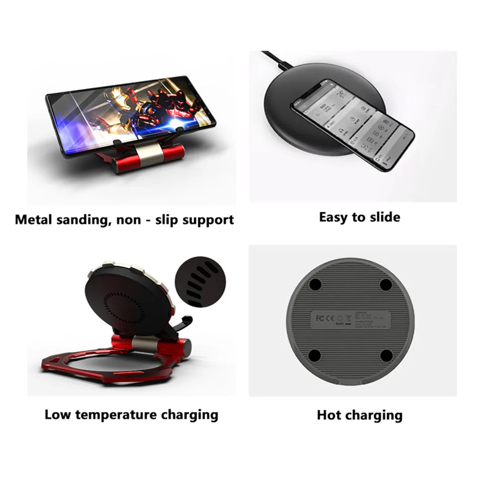 

LOVEBAY LED Fast Wireless Charger Pad Wireless Charging With Mobile Phone Desktop charger plate Charge Stand Dock For IPhone 12