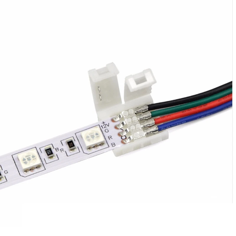 5/10 шт./лот PCB кабель 4 Pin10mm с двойной пряжкой Светодиодные Ленты Разъемы для 5050 2835 RGB