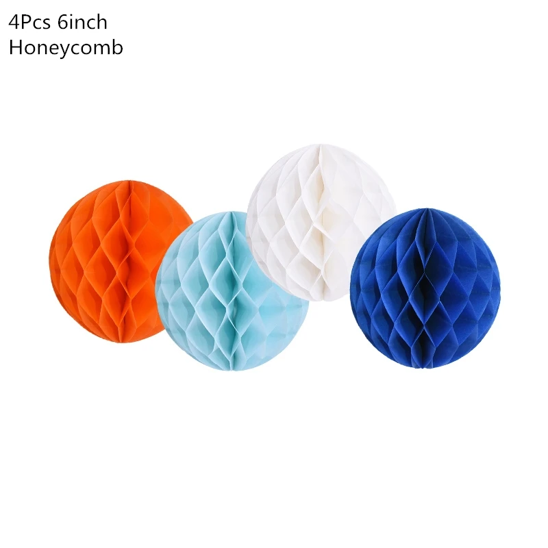 4pcs 6inch honeycomb Космическая вечеринка астронавт ракета корабль фольгированные шары Галактика/Солнечная система тематическая вечеринка Мальчик Дети День рождения украшения сувениры - Цвет: 4pcs 6inch honeycomb