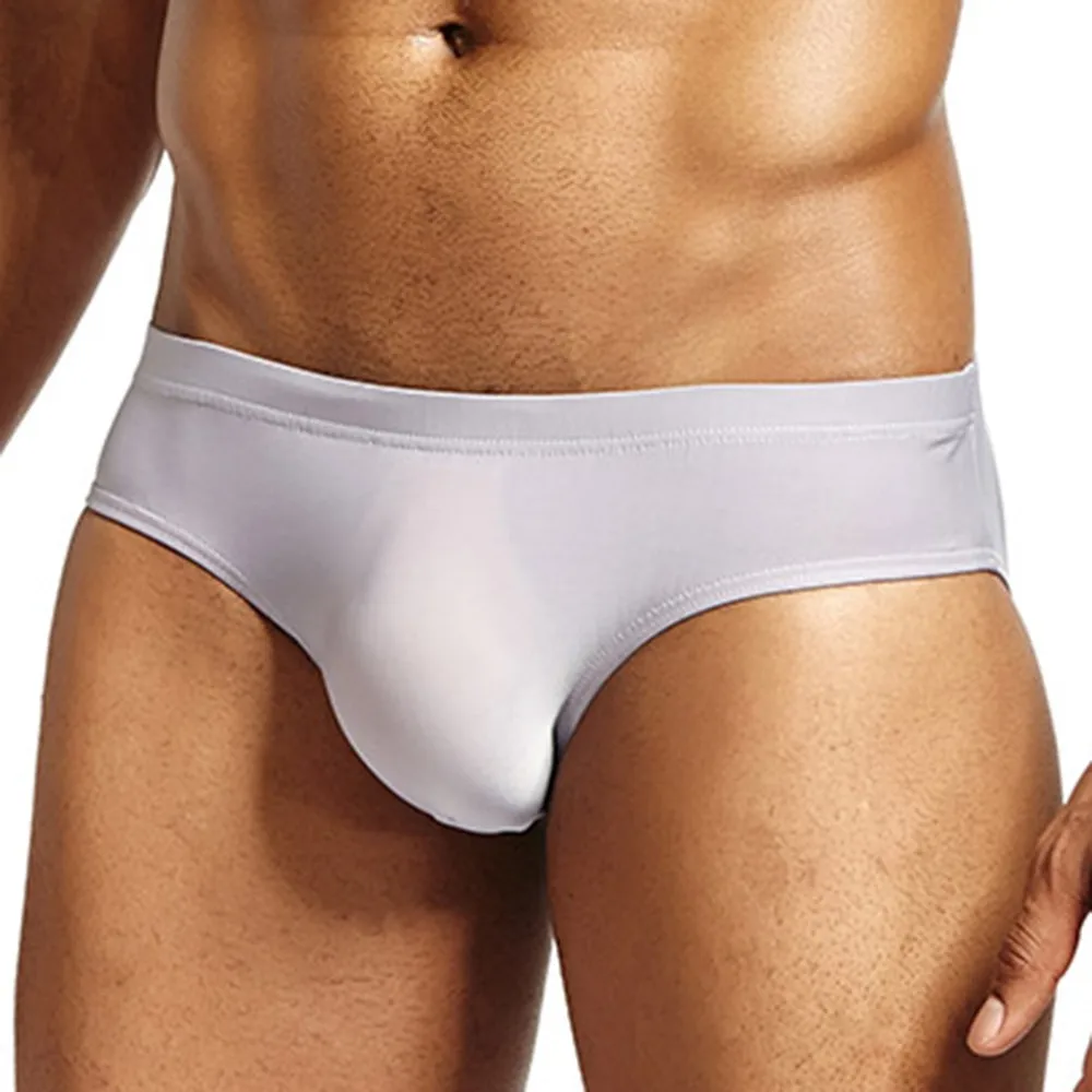 

Men's Seamless Underpants Ice Silk U Convex Pouch Underwear Men Sexy Breathable Briefs Low Waist Soft Panties Stretch Lingerie