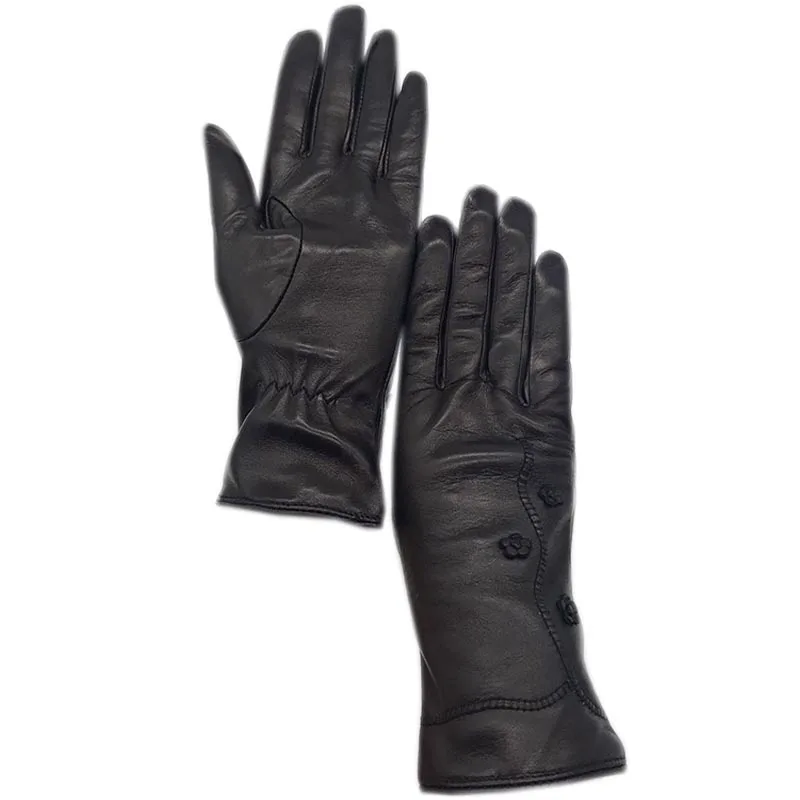 

Hiver femmes poignet mode cuir gants fille cadeau noir en peau de mouton gants en cuir nouveau chaud cuir photo gants conduite équitation moto confortable doux polaire doublure