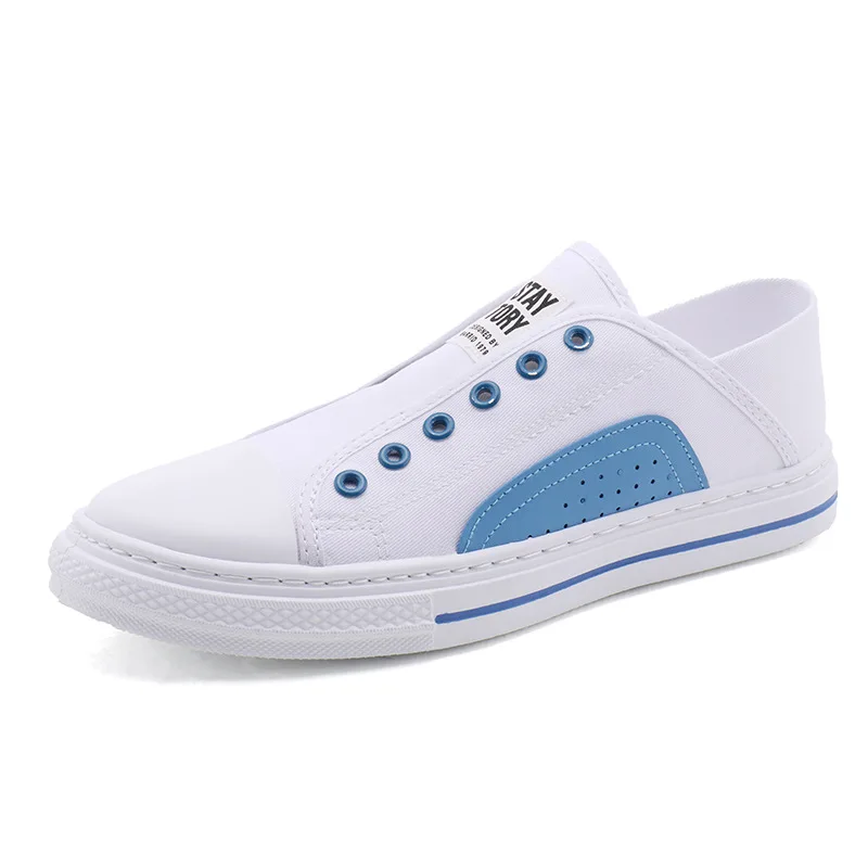 

Men Canvas Shoes 2021 Fashion Solid Color Men Vulcanized Shoes Lace-up White Casual Shoes Men Sneakers Tenis Masculino 39-44