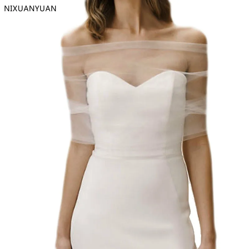 Женское свадебное болеро свадебная накидка из тюля с запахом иллюзией открытыми