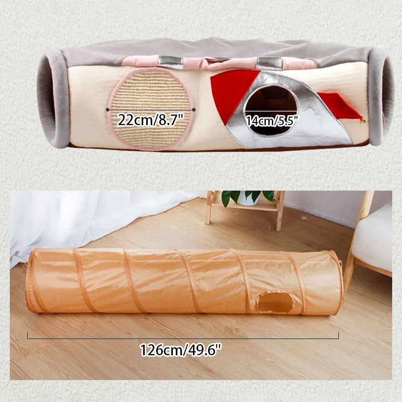 

Pet Cats Tunnel Interactive Play Toy Funny Cat Toy Pet Tube Collapsible Kitten Rabbit Play Tubes for Cat Ferrets Dog Tunnel Tube