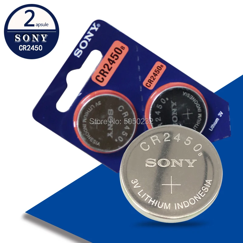 

Новые оригинальные Литиевые кнопочные батарейки Sony CR2450 CR 2450 3 в, батарейки для часов, часов, слуховых аппаратов, 2 шт./лот