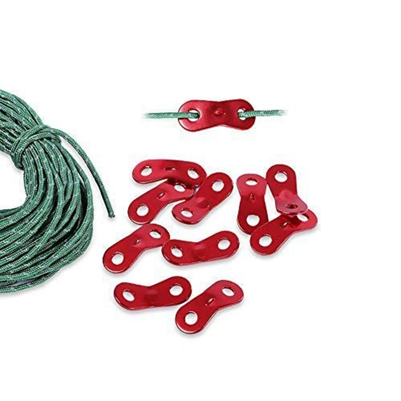 

40x Paracord Tensioner Guyline Line Adjuster Ultralight Strong Aluminum Cord Tent Wind Buckle & 8x Tent Stakes Pegs 23cm