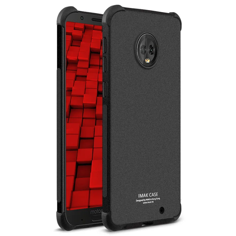 IMAK углы чехол с "воздушной подушкой" для Motorola Moto P50 G6 Plus X4 Z4 Z3 Play Мягкий ТПУ чехол s для Moto G6/G6+ полная Матовая силиконовая крышка - Цвет: Matte Black