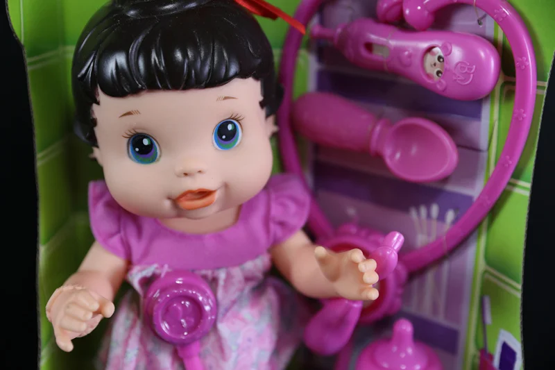 Кукла новорожденная 35 см с возможностью пить воду молоко менять одежду писать