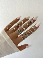 stillgirl 14pcs vintage evil eye silver color rings for women punk heart couple 2021 fashion emo boho jewelry anillo bauge femme
