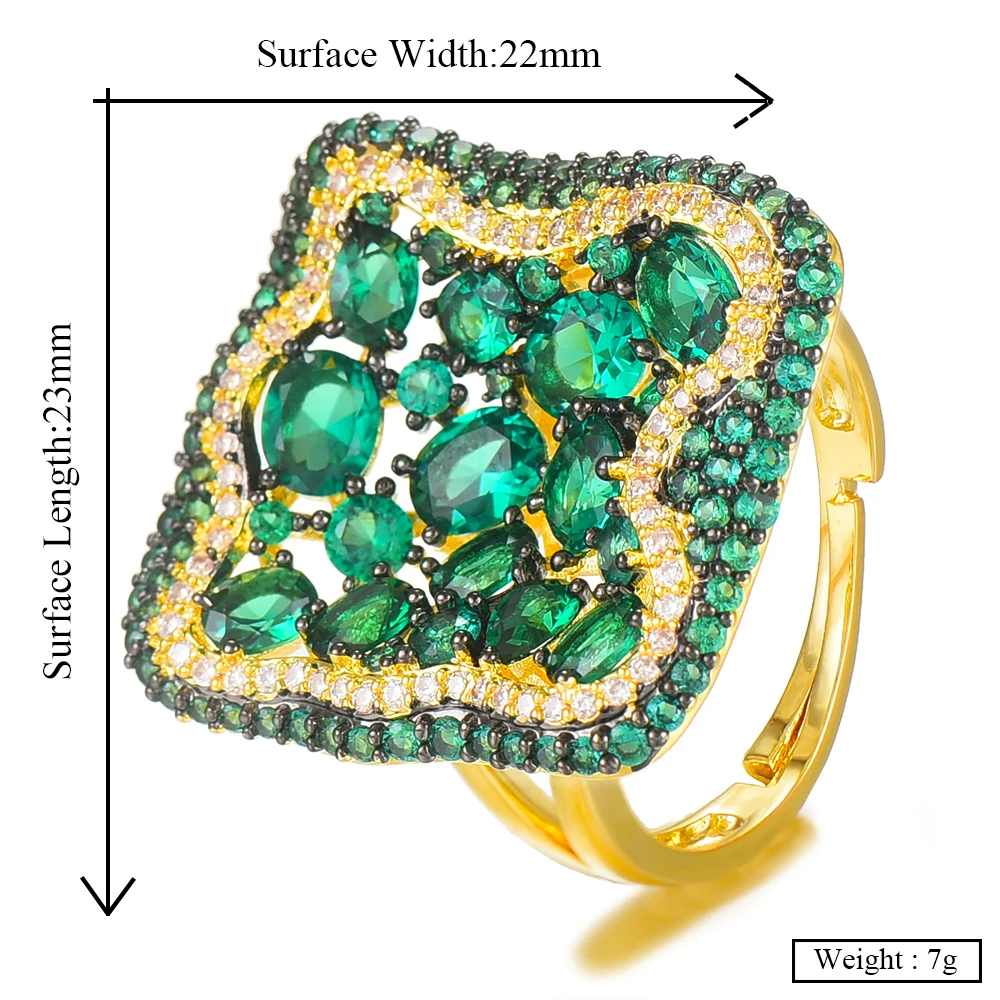

missvikki Luxury Statement Monaco Design Stackable Ring For Women Wedding Cubic Zircon Engagement Dubai Punk Bridal Finger Rings