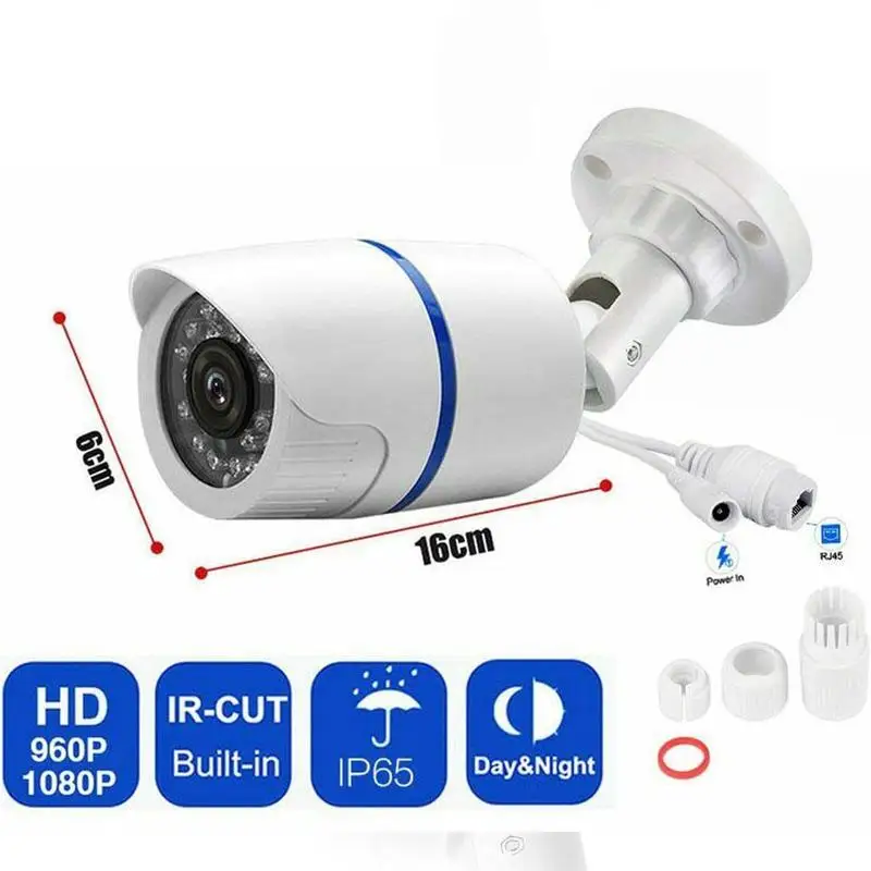 

FHD 1080P Wired Audio IP Camera onvif iCsee P2P Bullet RTSP Waterproof Camera Card SD Motion Slot Detected with F0W3