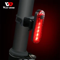 west biking waterproof bike rear light led usb rechargeable safety warning tail light for mtb road bicycle lamp accessories