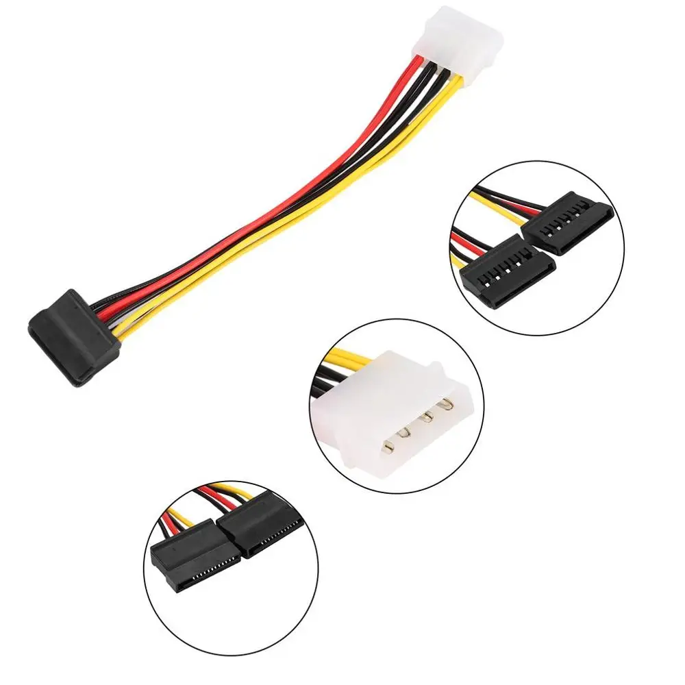 Новый Pin IDE Molex для 2 из 15 Serial ATA SATA HDD кабель адаптера питания легкий Y сплиттер