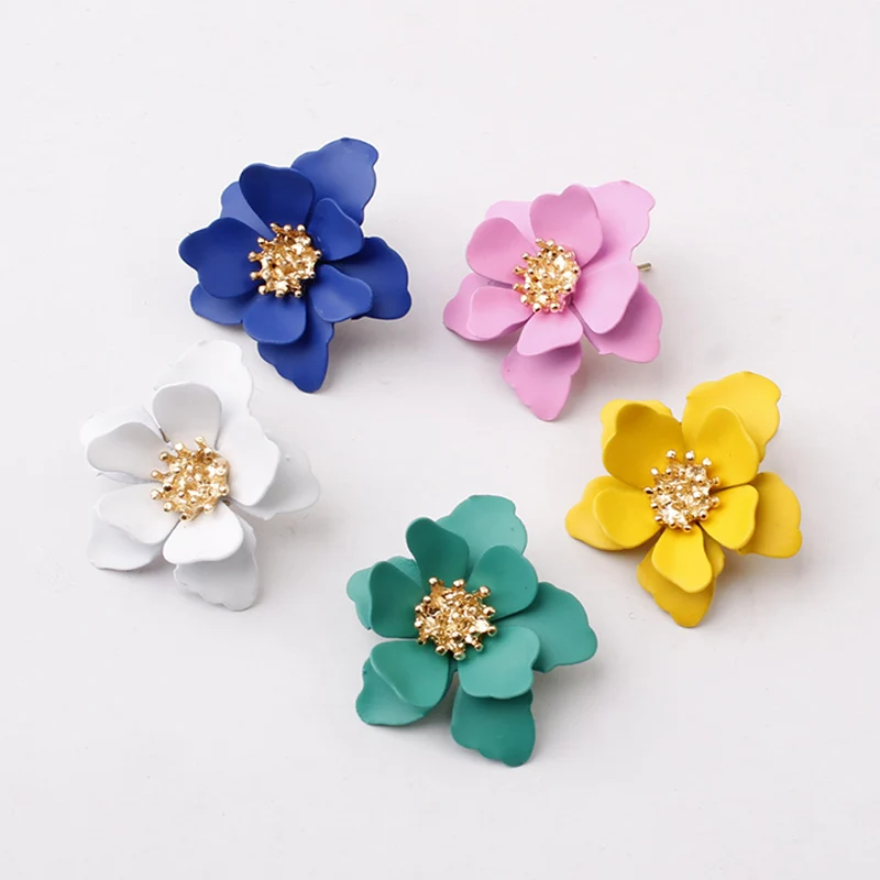 Элегантные красочные милые цветочные женские модные серьги для девочек