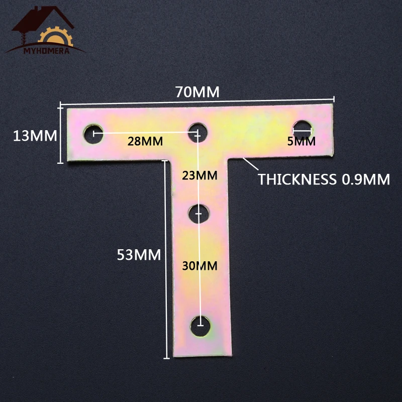Myhomera 4Pcs Strengthen Connection T Shape Code Corner Connector Brackets Table Chair Bed Board Joint Fastener Angle Support |