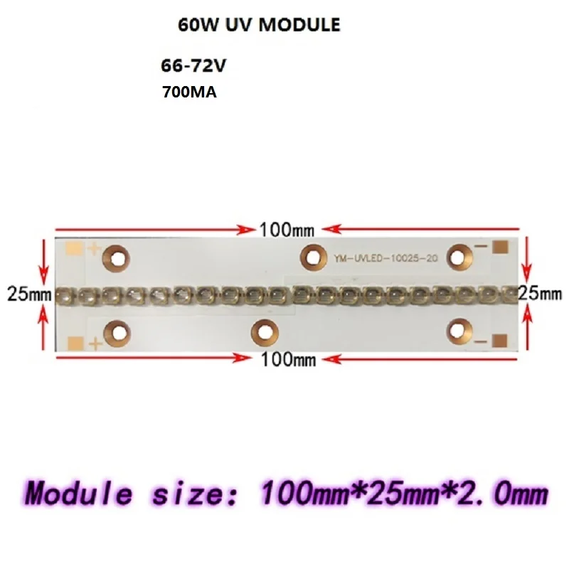 UV Led Strip 60W Module for 3D Print INK Curing Jewelry Identification Banknote Verification Manicure Irradiate Amber 3535 Lamp