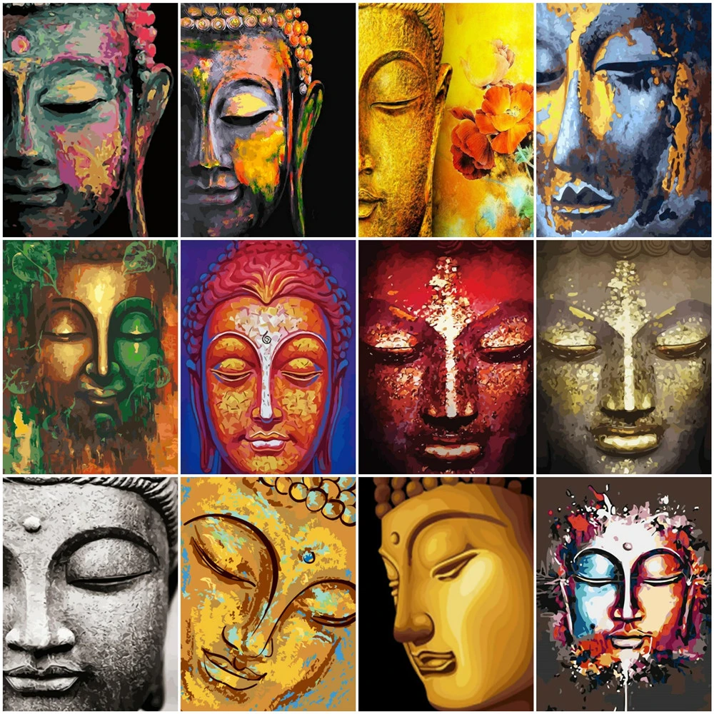 

HUACAN Paint By Numbers Buddha Acrylic Unique Gifts Pictures By Number On Canvas Religion Kits Modern Wall Art