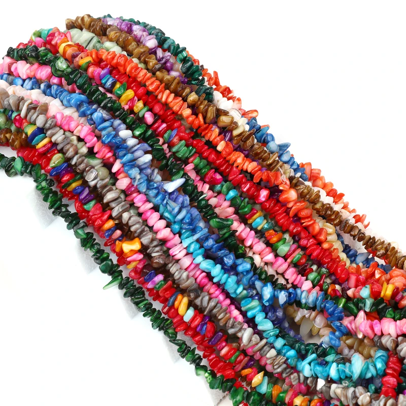 

MINHIN Natural Chips Shape Stone Beads Crystal Agates Irregular Gravel Beads For Diy Bracelet Jewelry Making Strand 34inches