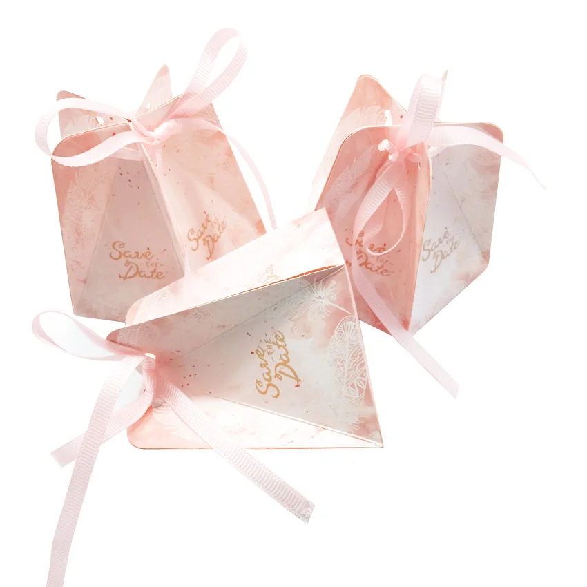 50 шт./лот коробка для конфет Европейский новый стиль розовый свадебный