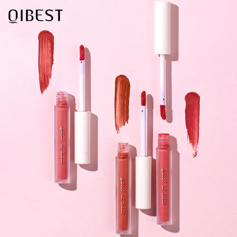 

QIBEST Waterproof Liquid Lipstick Lips Makeup Lip Gloss Long Lasting 8 Colors Nude Cosmetic Makeup Matte Lipgloss Lip Tint Matte