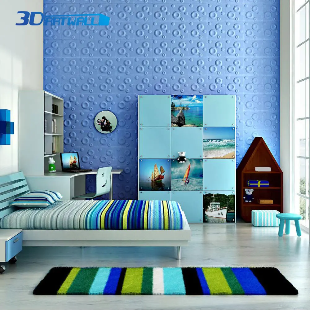 3DARTWALL PVC 3D Wall Panels Pack of 12 Tiles 3D Raised Round Bubble Design White for Interior Exterior Wall Decor