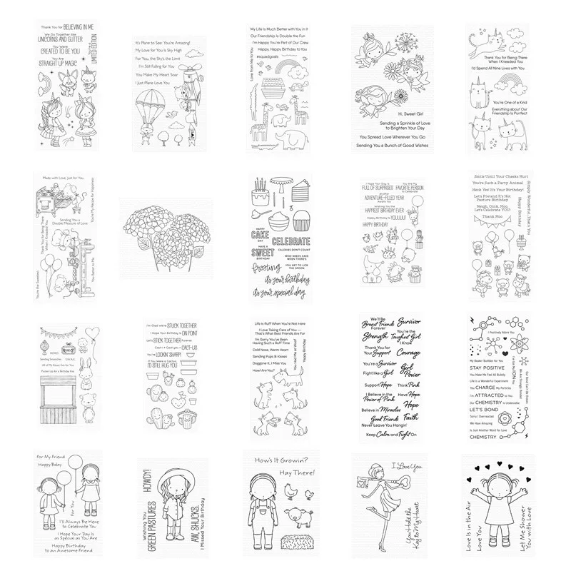 

2021 New Metal Cutting Dies and Scrapbooking For Paper Making Girls Animals Plants Embossing Frame Card Clear Stamps Set