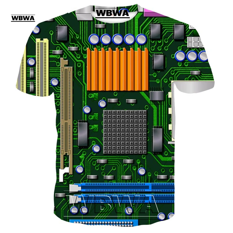 

Electronic chip T-shirt men and women 3d printing oversized T-shirt Harajuku style summer short-sleeved top 09T-shirt