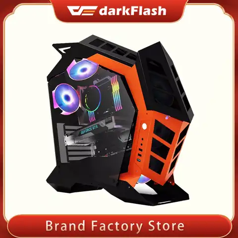 Darkflash K1 ATX чехол для настольного компьютера, «сделай сам», специальная форма, индивидуальный стиль, игровой, из закаленного стекла, габайт, че...