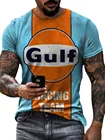 Мужская Повседневная футболка с круглым вырезом, приталенный пуловер с цифровым принтом и короткими рукавами, 2021 полиэстер, Новое поступление