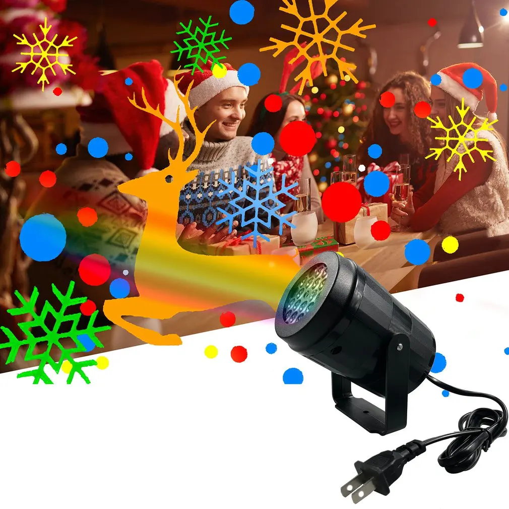 

LED Lights Christmas Rotating Wind And Snow 16 Pattern Lamp Projection Lamp Christmas Rotating Pattern Lamp