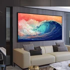 Художественный постер AAHH большого размера с красочными волнами океана, современный пейзаж, Настенная картина для гостиной, настенная Картина на холсте