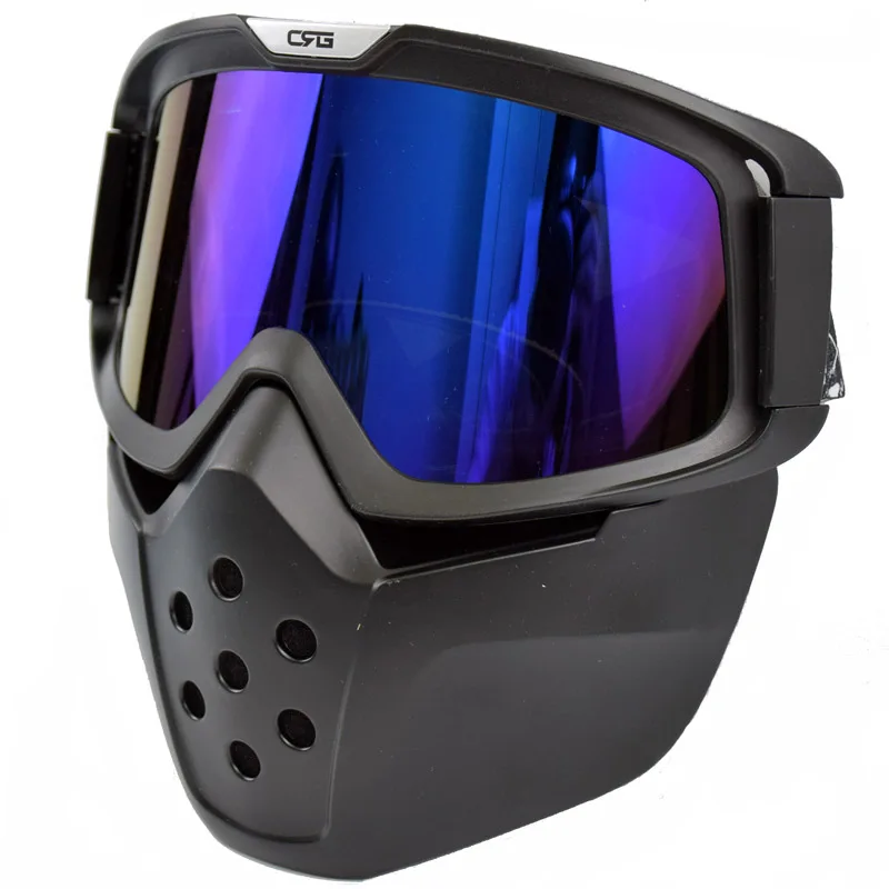Мотоциклетная маска очки со съемным фильтром для рта мотокросса с открытым лицом