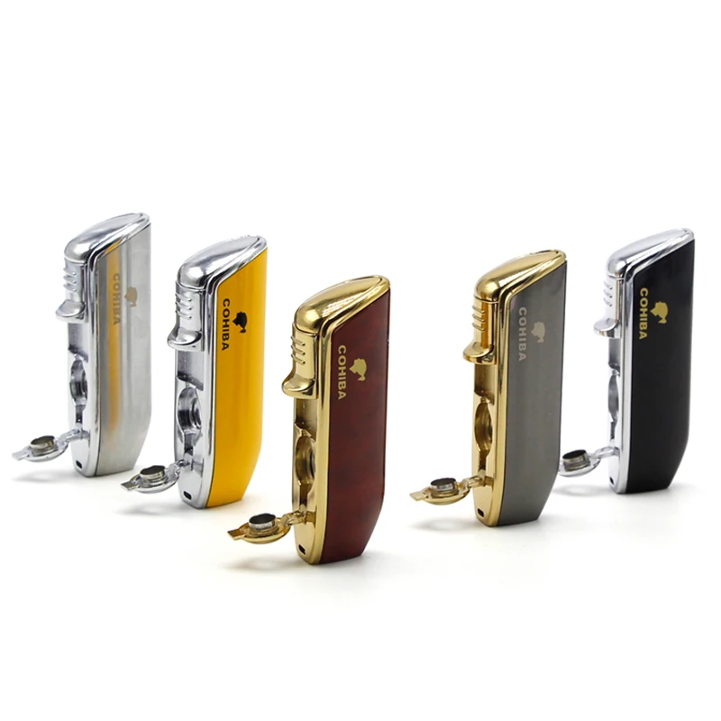Факел COHIBA зажигалка для сигар бутановые зажигалки аксессуары портативный газ |