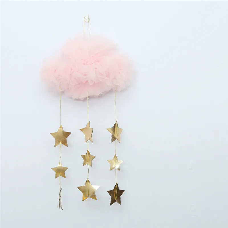 Pink Gold Star INS, нордическая пряжа, облако со звездой, гирлянда, украшение для детской комнаты, украшения, настенная палатка, подвесная подвеска, декор для детской комнаты, реквизит для фотосессии - Цвет: Pink Gold Star