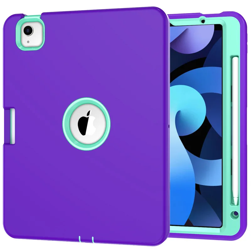 

For iPad Air4 10.9 Flat Robot Silicone PC Three-in-One Tablet Case for iPad2020 Fall Protection Case for ipad pro 11 case 2020