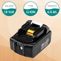 6000mah bl1860b replacement battery compatible with makita 18v battery with led indicator 18v lxt battery bl1860