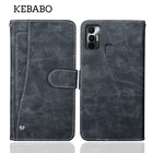 Роскошный чехол-кошелек Tecno Spark 7, винтажный кожаный чехол-книжка 6,52 дюйма, деловой защитный чехол для Tecno Spark 7, чехол с отделениями для карт