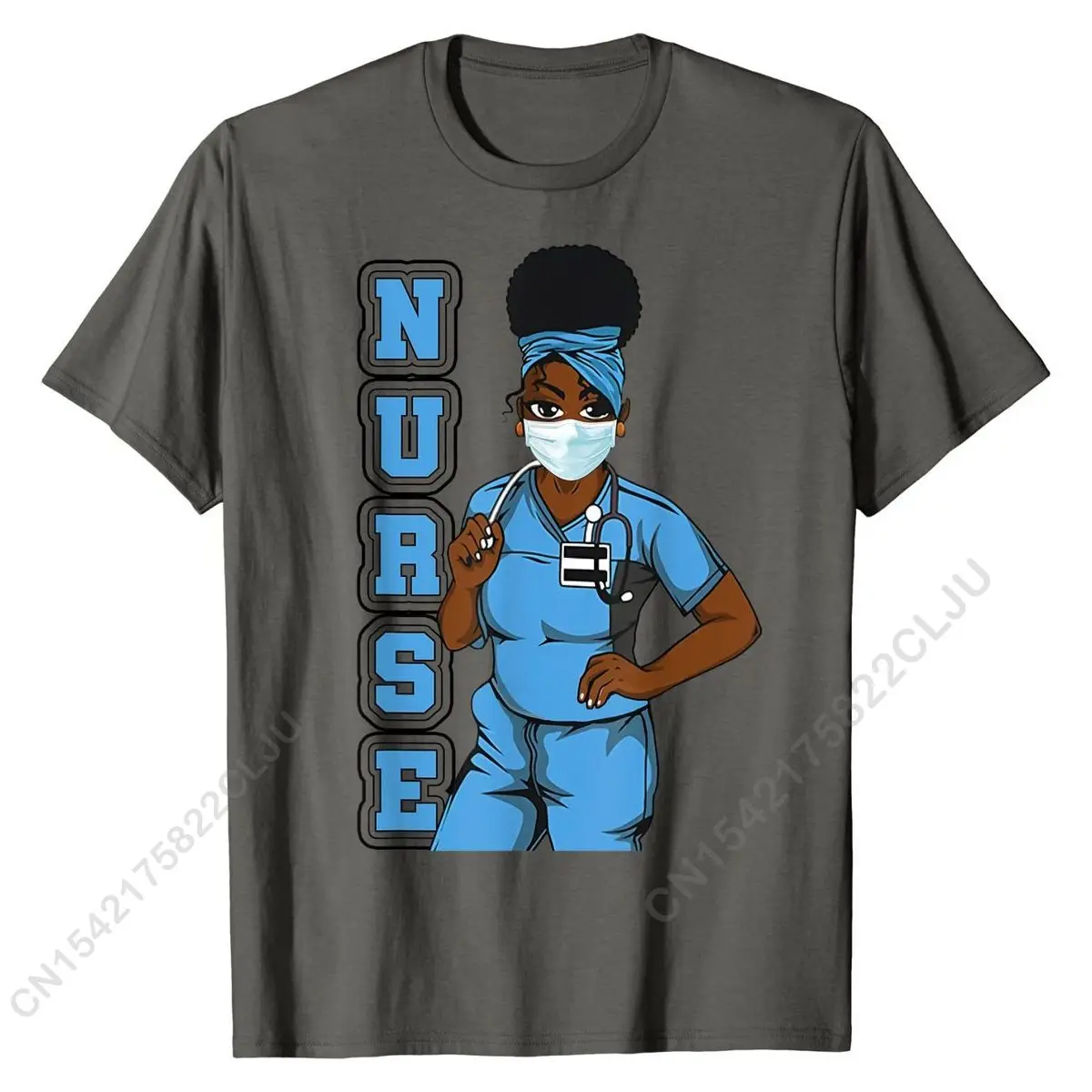 

Black Nurse Uniform Face Mask Afro African Women Funny Gift T-Shirt T Shirts Tops Shirts Hot Sale Cotton Crazy Leisure Mens