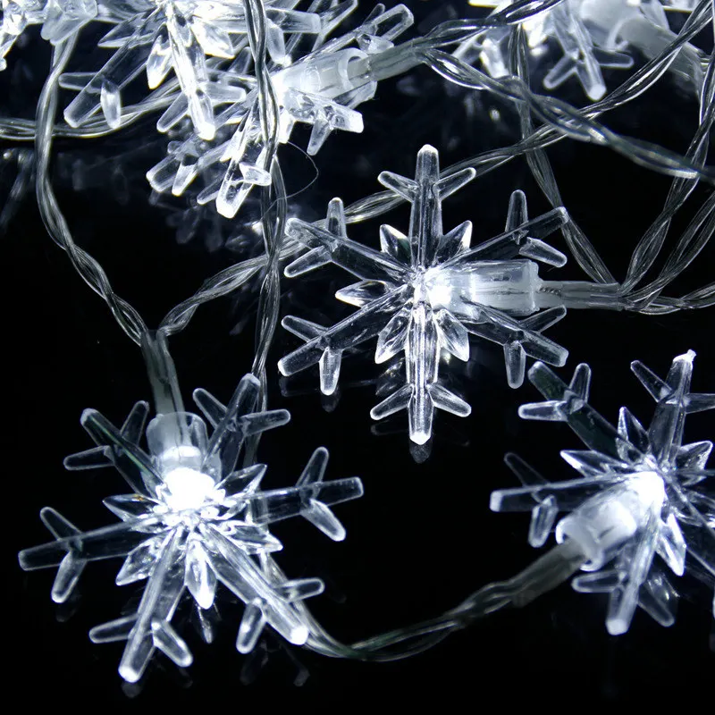 White Snowflake 2m Мяч/Фламинго светодиодный гирлянды Батарея гирлянда светодиодный украшения на Рождество для отдыха и вечеринок светодиодный свет декор для приготовления пищи на воздухе дома - Цвет: White Snowflake 2m