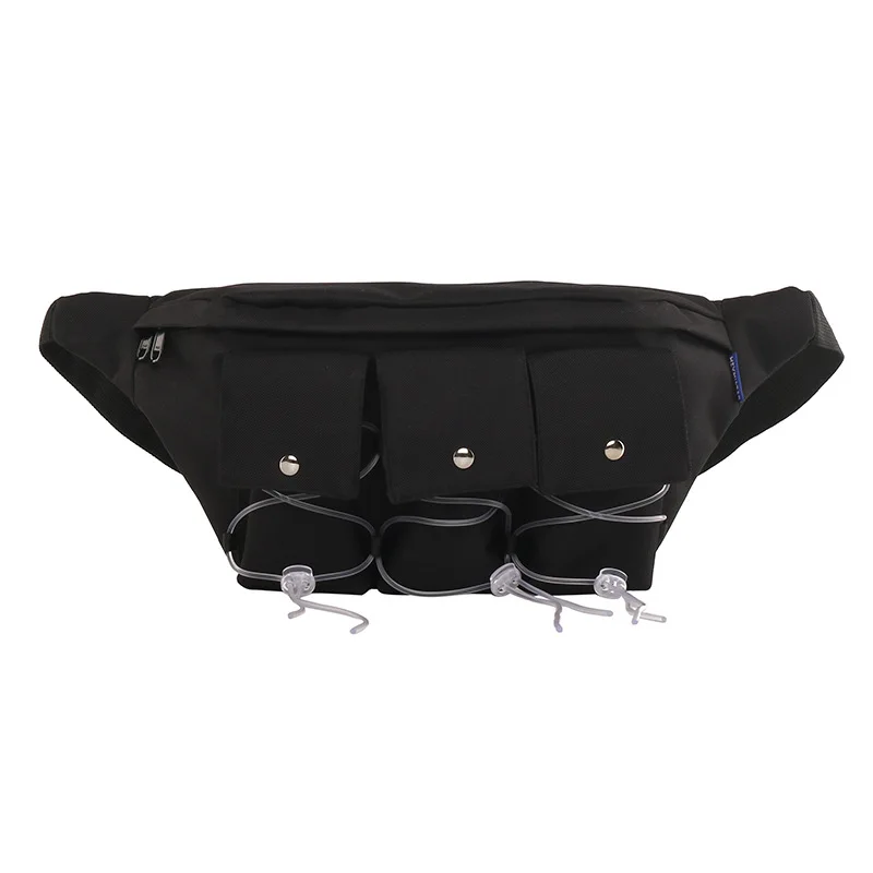 

Tactical Package Black Unisex Chest Bags Canvas Men Travel Bag Outdoor Phone Pouch Short Trip Bag Male Multi-Function Belt Pack