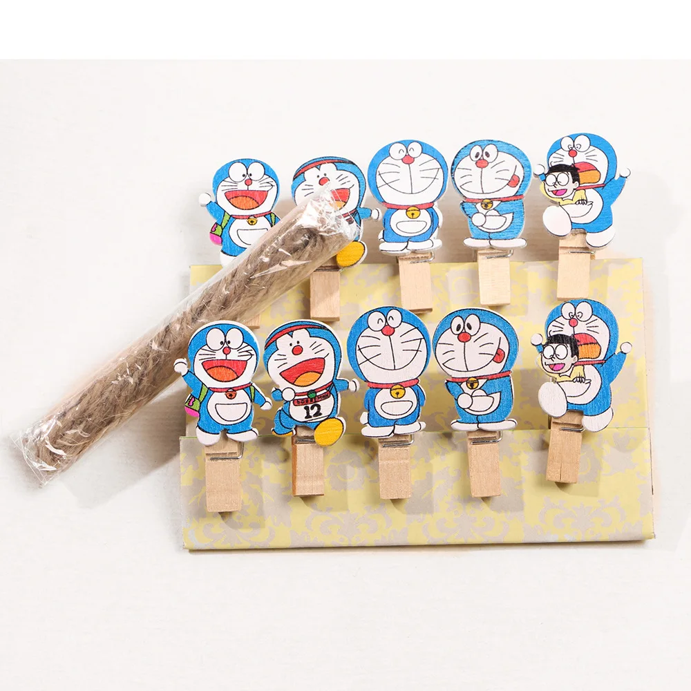 12 шт. 2 м пеньковая веревка Doraemon 3 5 см мини натуральный деревянный фото одежда для