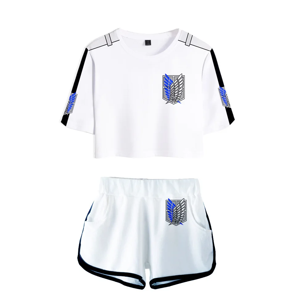 Новинка 2021 стильный костюм для косплея аниме атака на Титанов футболка женская