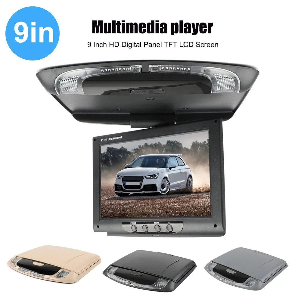 Автомобильный цветной монитор потолочный видеоэкран 9 дюймов 800*480 с креплением