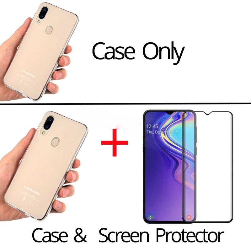 ALLOPUT Soft Silicone TPU Glass+Case For UMIDIGI A5 Pro F1 Play Case Shockproof 360° Full Cover Protective Cases |