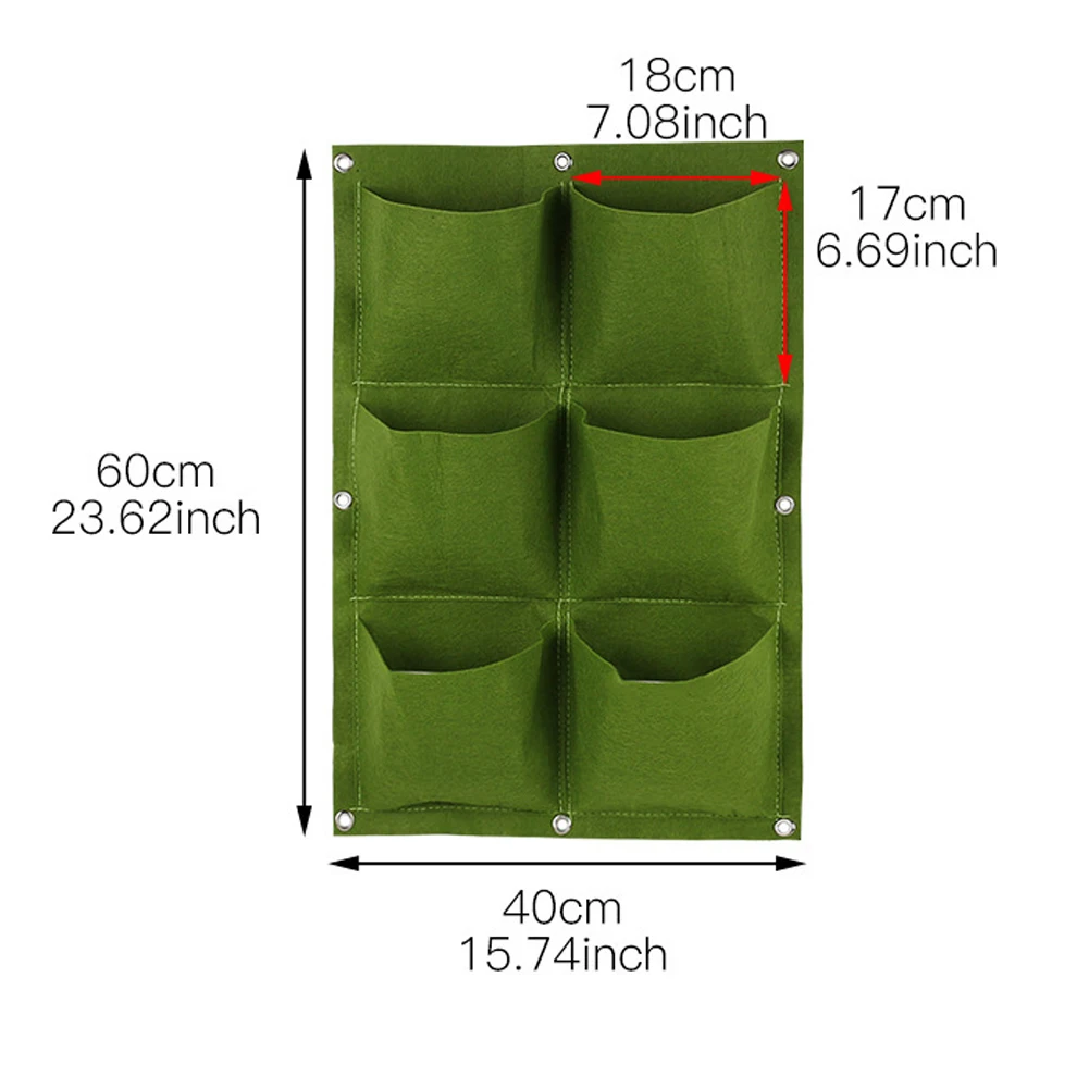 9 Pockets Green Grow Bags Vertical Wall Garden Planter Non-woven Fabrics Hanging Planting Seedling Supplies Bag | Дом и сад
