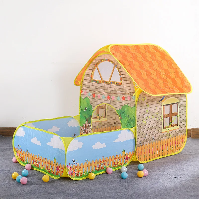 

Children Play Tent Toys Pop Up Tents House With Courtyard Garden Foldable Kids Toy Baby Ball Pool Playground Tents Gift